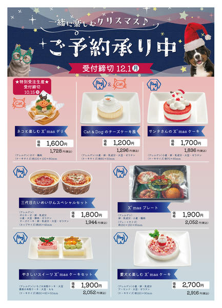 2025年9月19日〜12月1日までワンちゃんねこちゃんXmasケーキご予約-1