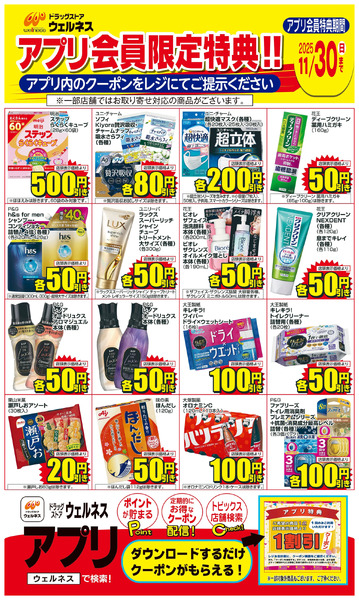11/1~11/30 ウェルネスアプリクーポンチラシ11月1日～11月30日new-1