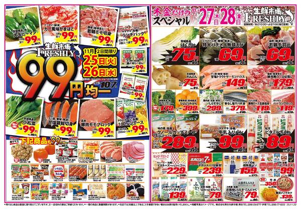 FRESHLY 生鮮市場 岡谷店・伊那店のチラシ2025年11月25日(火) ～ 2025年11月28日(金)-1