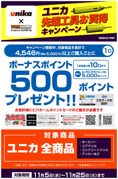 ユニカ先端工具お買得キャンペーン11月5日～11月25日-1
