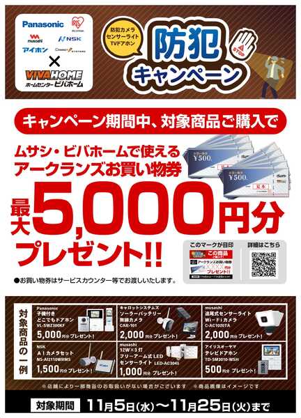 スーパービバホーム 【お買い物券】防犯キャンペーン！new-1