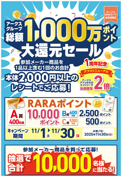 総額1000万ポイント大還元セール!11月1日～11月30日new-1