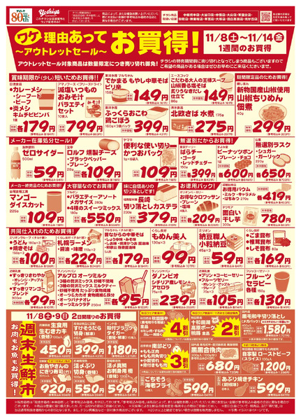 【11/8(土)～11/14(金)まで】理由あってお買得！～アウトレットセール～new-1