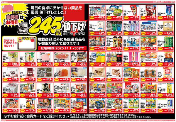 【月間厳選】11月は245品!!　さえきカード会員様はお得です！!-1