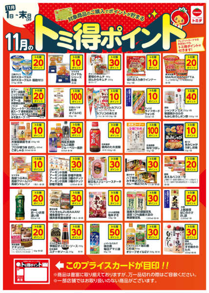2025年11月1〜30日まで☆11月トミ得ポイント☆new-1