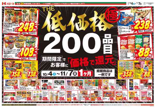 2025年10月5日〜11月7日までＴＨＥ低価格極　１１/７まで２００品目-1