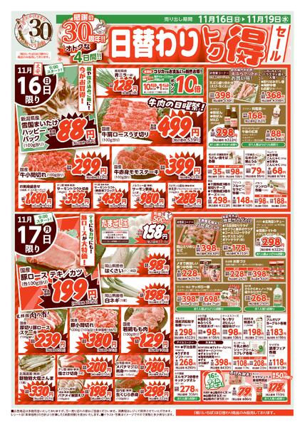わたなべ11月16日～11月19日折込チラシnew-1