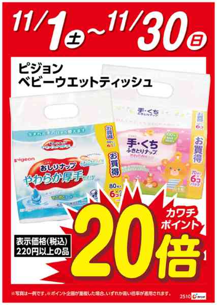 2025年11月1〜30日までピジョンベビーウェット　ポイント20倍-1