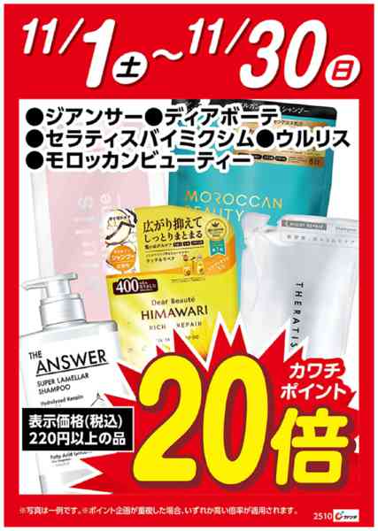 2025年11月1〜30日までヘアケアブランド　ポイント20倍-1