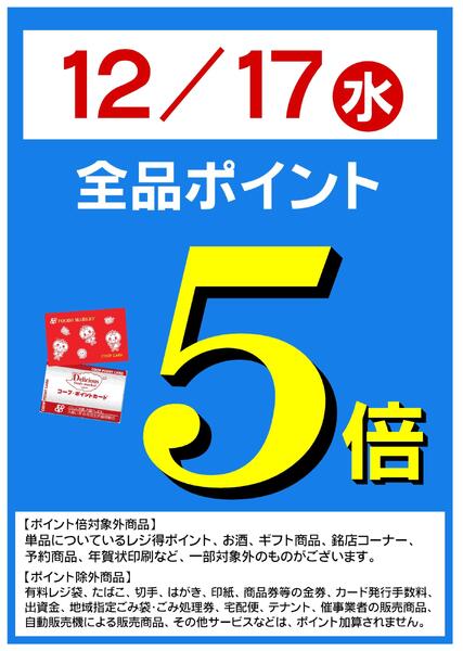 12/17(水)はポイント５倍！new-1