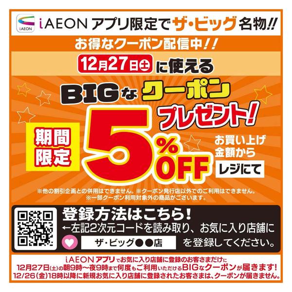 2025年12月27日限りBIGなクーポン配信中new-1