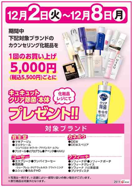 2025年12月2〜8日までカウンセリング化粧品購入でプレゼント！-1