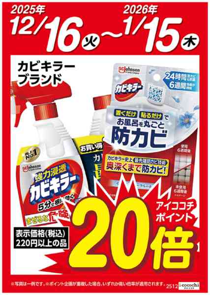 2025年12月16日〜2026年1月15日までカビキラーブランド　ポイント20倍-1