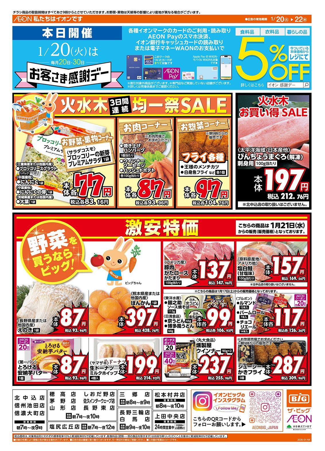 ザ・ビッグ長野三輪店のチラシ｜最新の特売・セール情報【チラシガイド】