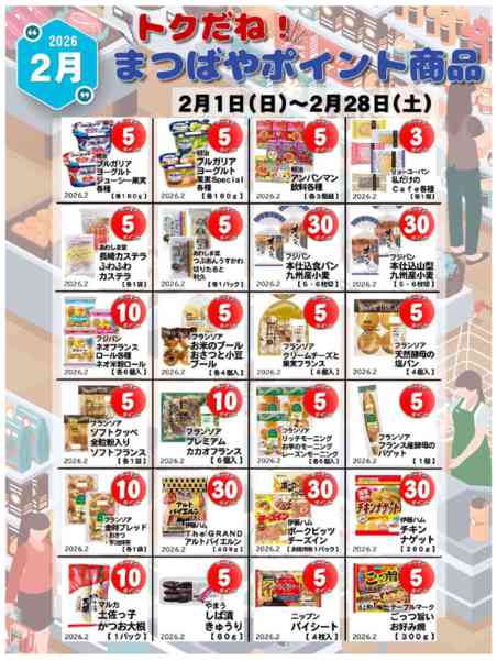 2026年2月1〜28日まで2月度　トクだね！まつばやポイント商品-2