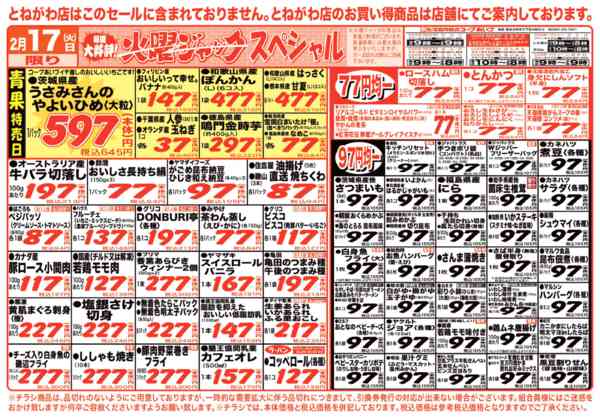 2026年2月17日限り火曜日は、お手頃価格が盛りだくさん！new-1