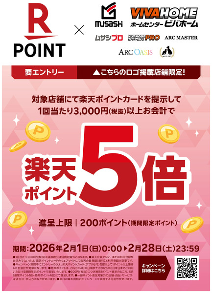 【楽天ポイントカード】≪進呈上限200ポイント≫ポイント5倍キャンペーン2月1日～2月28日-1