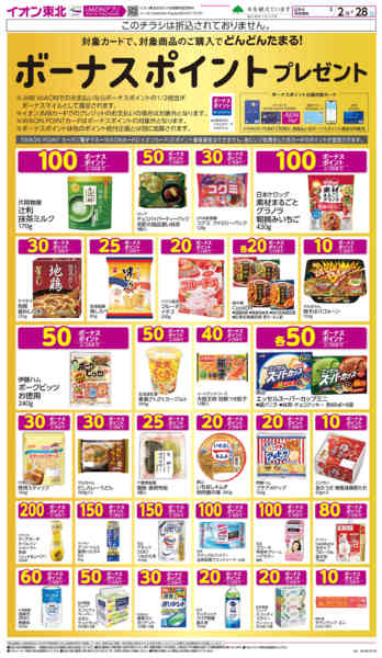 2026年2月2〜28日までボーナスポイント-1