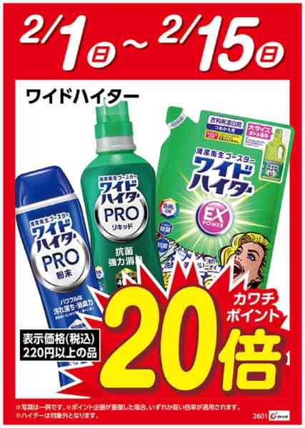 2026年2月1〜15日まで花王ワイドハイター　ポイント20倍new-1
