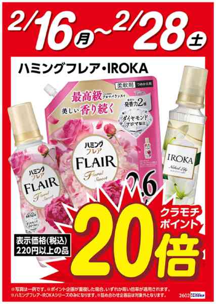 2026年2月16〜28日までハミングフレア・IROKAポイント20倍-1