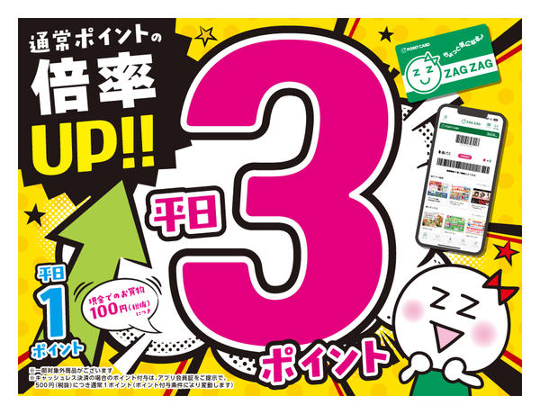 2026年1月26日〜3月31日まで平日のお買物がお得！平日3ポイント！-1