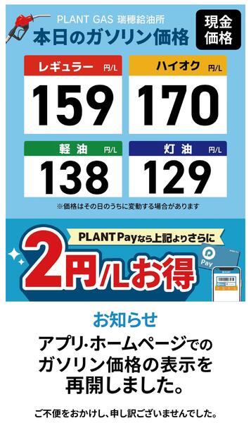 本日のガソリン価格-1