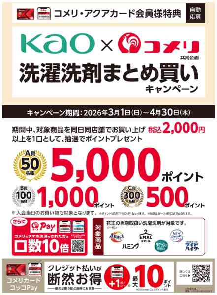 2026年3月25日〜4月30日まで花王 洗濯洗剤まとめ買いキャンペーンnew-1