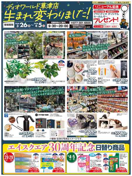 2026年3月26日〜4月5日までディオワールド草津店生まれ変わりました！-1