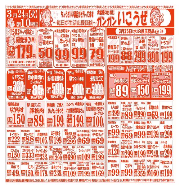 【3月24日(火)～3月27日(金)】 越谷花田店お買い得品のご案内です!!3月24日(火)～3月27日(金)new-1