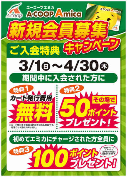 2026年3月1日〜4月30日までエミカ新規会員募集キャンペーン-1