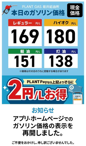 本日のガソリン価格-1