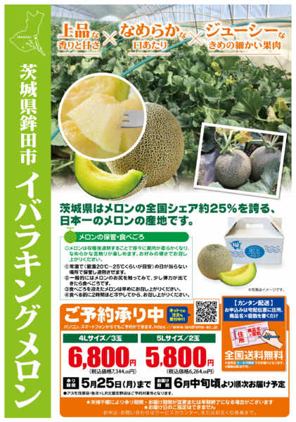 2026年4月1日〜5月25日まで🍈イバキングメロン🍈ご注文承り中ですnew-1