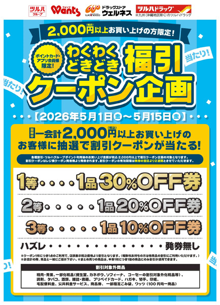 5/1~5/15 ウェルネス 福引クーポン企画5月1日～5月15日new-1