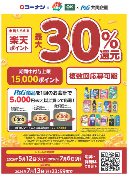 2026年5月12日〜7月13日まで楽天ポイント最大30％還元キャンペーン-1
