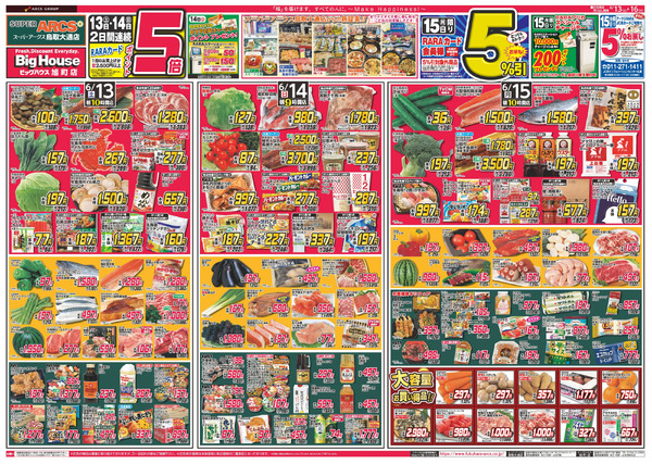 【店舗限定】ビッグ・ザ・バーゲン 15日RARAカード会員様5%引16日シニア感謝デー5%引6月13日～6月16日new-1