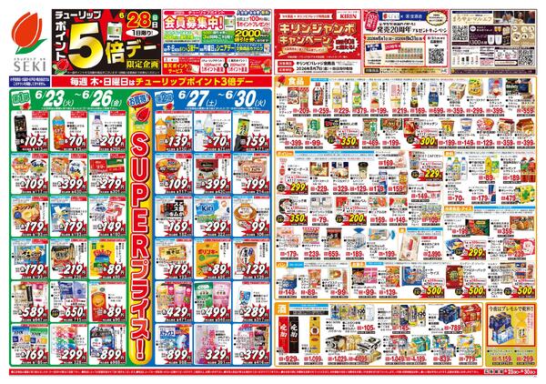 6月23日～6月30日梅雨対策特別セール実施中！6/28（日）全店チューリップポイント5倍デー！※小手指南店・大袋店・杉戸店・南古谷店ではこのチラシを実施しておりません。-1