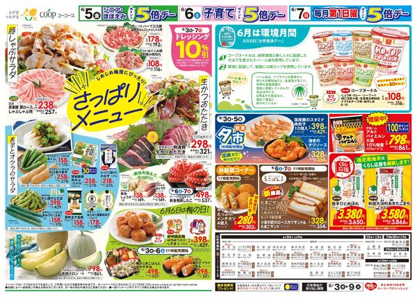 6月は環境月間　6月5日「世界環境デー」　じめじめ梅雨にピッタリ！さっぱりメニュー　毎月第１日曜ポイント5倍デー　ドレッシング１０％引new-2