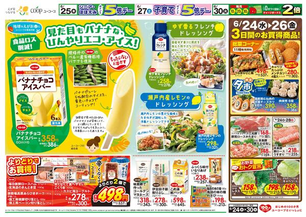 食品ロス削減！見た目もバナナなひんやりエコ・アイス！バナナチョコアイスバー　ゆず香るフレンチドレッシング　瀬戸内産レモンのドレッシング　農産乾物１０％引-2