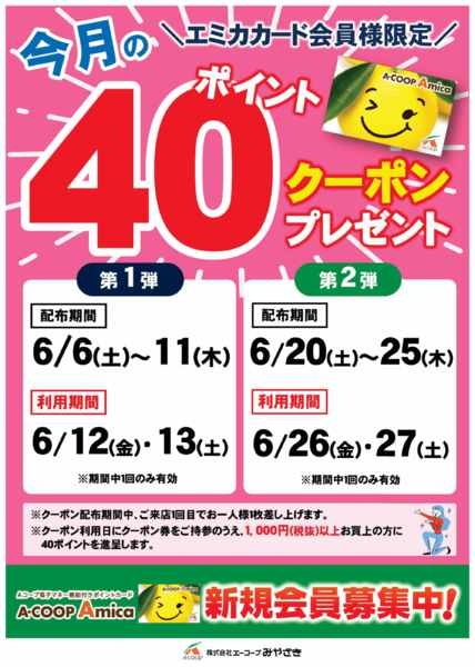 2026年6月6〜27日まで今月の40Pクーポン企画new-1