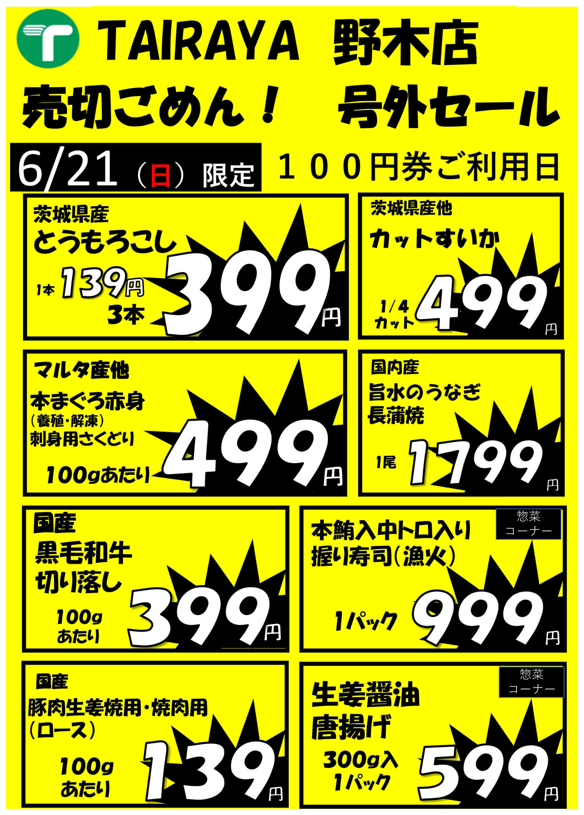 TAIRAYA野木店のチラシ｜最新の特売・セール情報【チラシガイド】