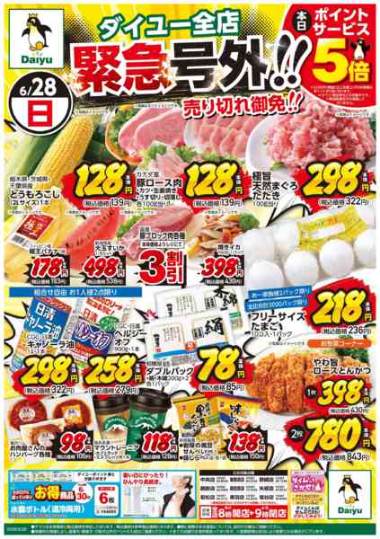 2026年6月28日〜30日までダイユー全店　緊急号外! 売切れ御免!!new-1