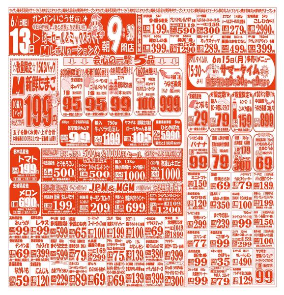【6月13日(土)～6月15日(月)】 越谷花田店お買い得品のご案内です!!6月13日(土)～6月15日(月)new-1
