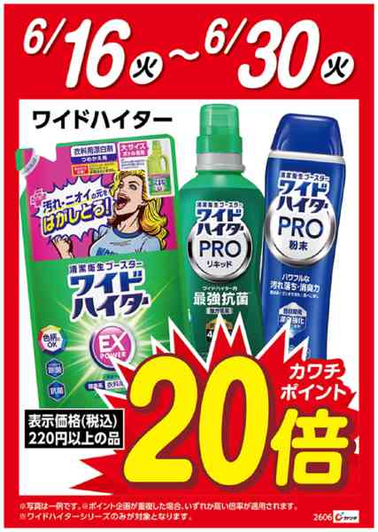 2026年6月16日〜30日まで花王ワイドハイター　ポイント20倍-1