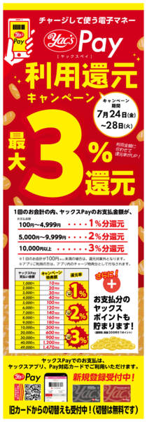 2026年7月24日〜28日までヤックスPay利用還元キャンペーンnew-1
