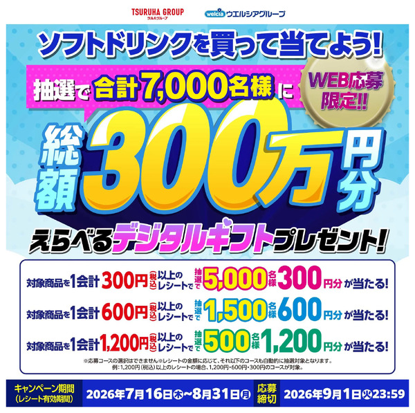7/16~8/31 ウェルネス 夏の飲料キャンペーン7月16日～8月31日-1