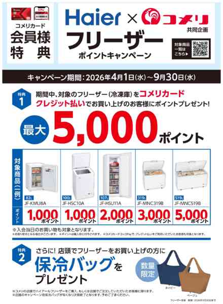 2026年5月11日〜9月30日までハイアール　ポイントキャンペーン-1