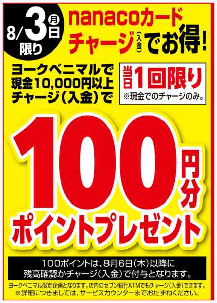 2026年8月3日限り8/3はnanacoチャージでお得！new-1