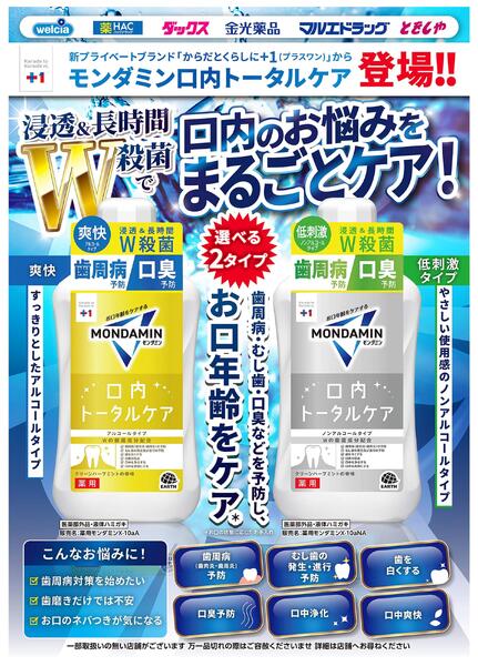 新プライベートブランド「からだとくらしに＋1（プラスワン）」よりモンダミン口内トータルケア登場！-1
