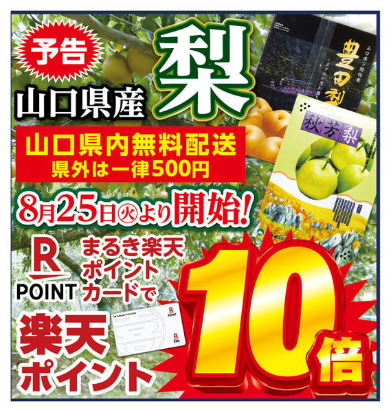 2026年8月18日〜31日まで山口県産梨の宅配のお知らせです。-1