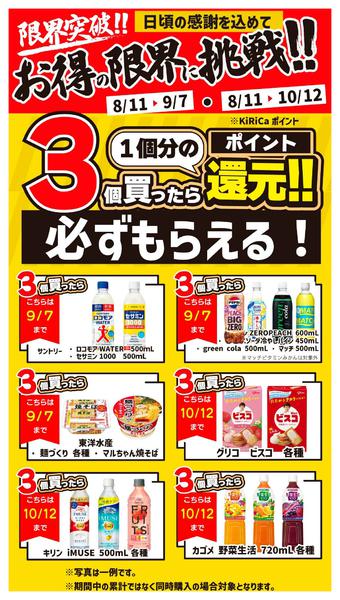 2026年8月11日〜10月12日まで衝撃！３個ご購入で１個分のポイント還元！new-1